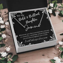 ShineOn Fulfillment Jewelry To My Bold & Brilliant Daughter Custom Name Necklace, Daughter Gift From Dad, Mom, Daughter Jewelry, With Message Card And Gift Box