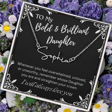 ShineOn Fulfillment Jewelry To My Bold & Brilliant Daughter Custom Name Necklace, Daughter Gift From Dad, Mom, Daughter Jewelry, With Message Card And Gift Box