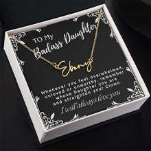 ShineOn Fulfillment Jewelry To My Badass Daughter Custom Name Necklace, Daughter Gift From Dad, Mom, Daughter Jewelry, With Message Card And Gift Box