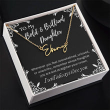 ShineOn Fulfillment Jewelry To My Bold & Brilliant Daughter Custom Name Necklace, Daughter Gift From Dad, Mom, Daughter Jewelry, With Message Card And Gift Box