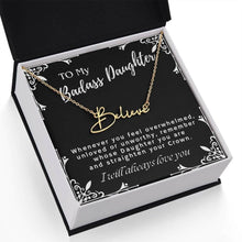 ShineOn Fulfillment Jewelry To My Badass Daughter Custom Name Necklace, Daughter Gift From Dad, Mom, Daughter Jewelry, With Message Card And Gift Box