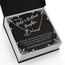 ShineOn Fulfillment Jewelry To My Bold & Brilliant Daughter Custom Name Necklace, Daughter Gift From Dad, Mom, Daughter Jewelry, With Message Card And Gift Box