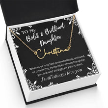 ShineOn Fulfillment Jewelry To My Bold & Brilliant Daughter Custom Name Necklace, Daughter Gift From Dad, Mom, Daughter Jewelry, With Message Card And Gift Box