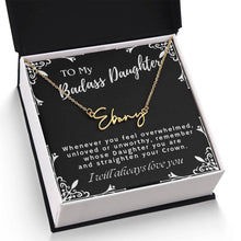 ShineOn Fulfillment Jewelry To My Badass Daughter Custom Name Necklace, Daughter Gift From Dad, Mom, Daughter Jewelry, With Message Card And Gift Box