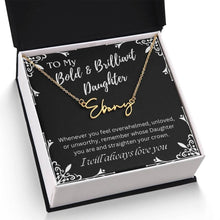 ShineOn Fulfillment Jewelry To My Bold & Brilliant Daughter Custom Name Necklace, Daughter Gift From Dad, Mom, Daughter Jewelry, With Message Card And Gift Box