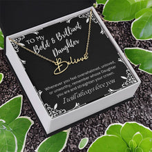ShineOn Fulfillment Jewelry To My Bold & Brilliant Daughter Custom Name Necklace, Daughter Gift From Dad, Mom, Daughter Jewelry, With Message Card And Gift Box