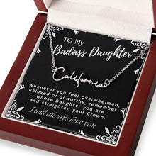 ShineOn Fulfillment Jewelry To My Badass Daughter Custom Name Necklace, Daughter Gift From Dad, Mom, Daughter Jewelry, With Message Card And Gift Box