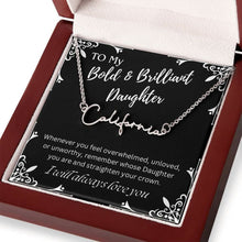 ShineOn Fulfillment Jewelry To My Bold & Brilliant Daughter Custom Name Necklace, Daughter Gift From Dad, Mom, Daughter Jewelry, With Message Card And Gift Box