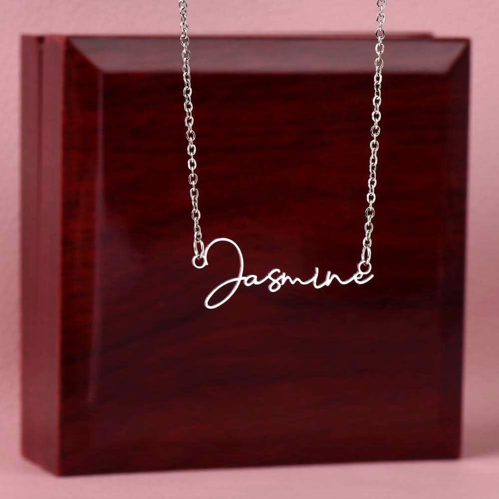 ShineOn Fulfillment Jewelry To My Badass Daughter Custom Name Necklace, Daughter Gift From Dad, Mom, Daughter Jewelry, With Message Card And Gift Box