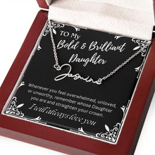 ShineOn Fulfillment Jewelry To My Bold & Brilliant Daughter Custom Name Necklace, Daughter Gift From Dad, Mom, Daughter Jewelry, With Message Card And Gift Box