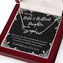 ShineOn Fulfillment Jewelry To My Bold & Brilliant Daughter Custom Name Necklace, Daughter Gift From Dad, Mom, Daughter Jewelry, With Message Card And Gift Box