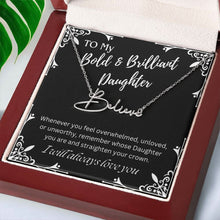 ShineOn Fulfillment Jewelry To My Bold & Brilliant Daughter Custom Name Necklace, Daughter Gift From Dad, Mom, Daughter Jewelry, With Message Card And Gift Box