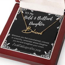 ShineOn Fulfillment Jewelry To My Bold & Brilliant Daughter Custom Name Necklace, Daughter Gift From Dad, Mom, Daughter Jewelry, With Message Card And Gift Box
