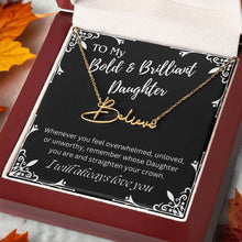 ShineOn Fulfillment Jewelry To My Bold & Brilliant Daughter Custom Name Necklace, Daughter Gift From Dad, Mom, Daughter Jewelry, With Message Card And Gift Box