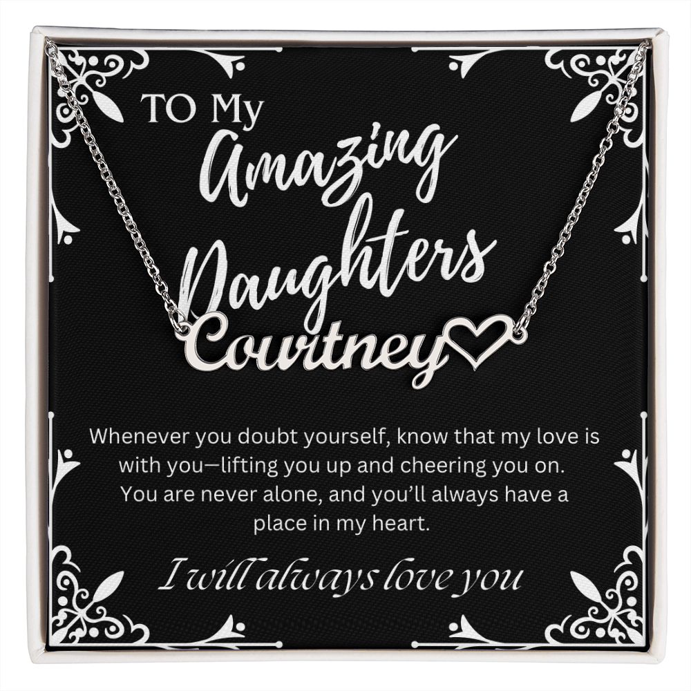 To My Beautiful Daughters Custom Name Necklace