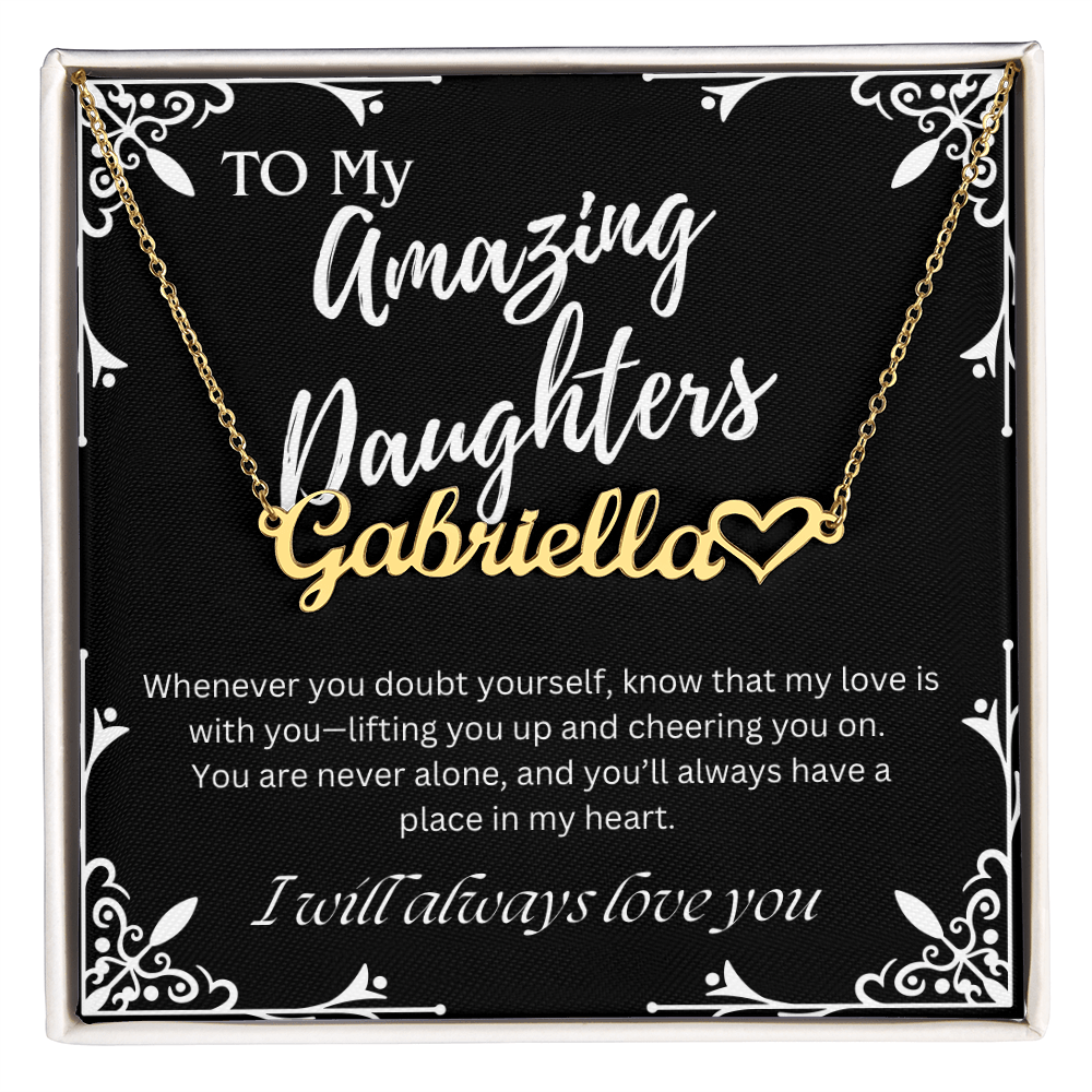 To My Beautiful Daughters Custom Name Necklace