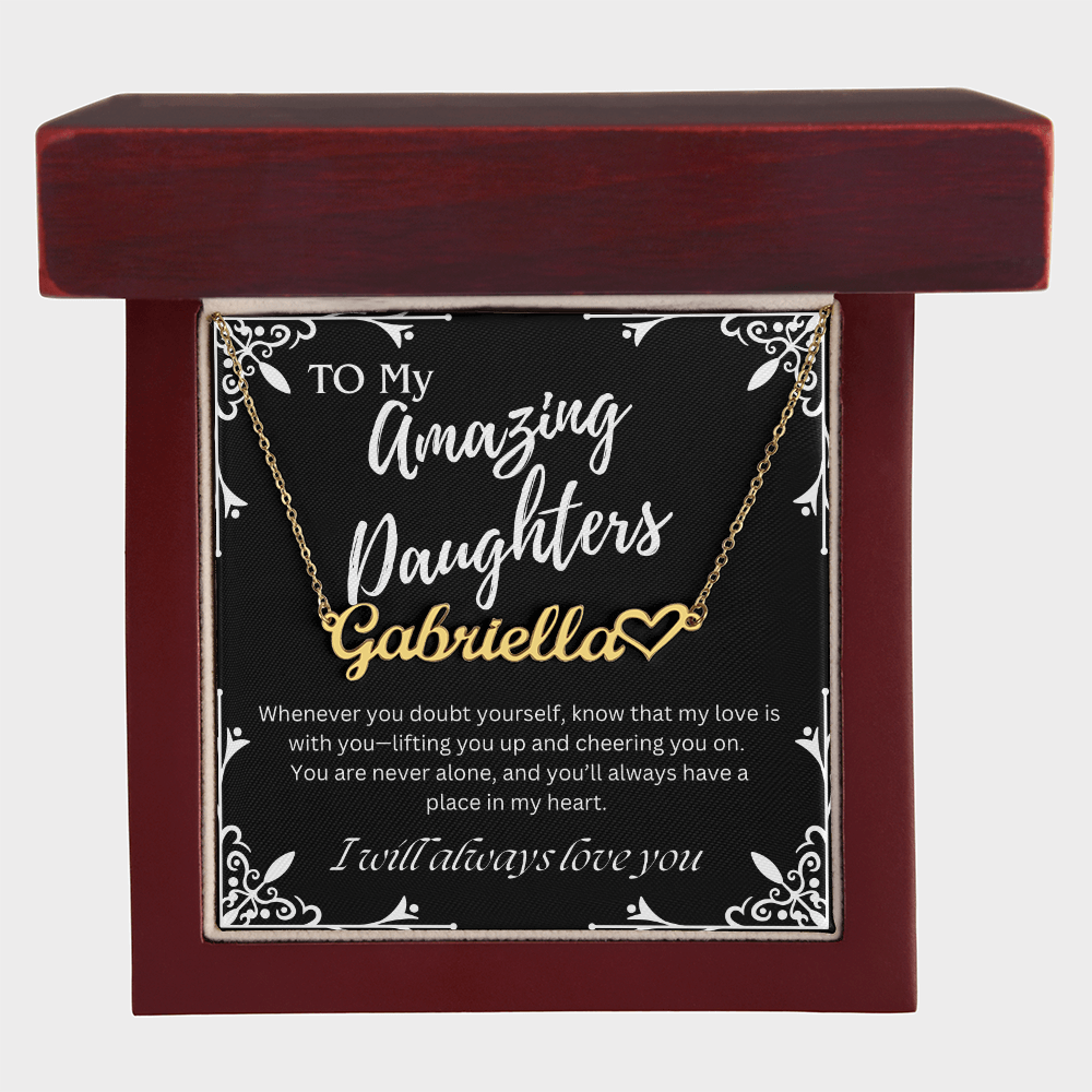 To My Beautiful Daughters Custom Name Necklace