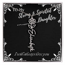 ShineOn Fulfillment Jewelry To My Strong & Spirited Daughter Custom Name Necklace, Daughter Gift From Dad, Mom, Daughter Jewelry, With Message Card And Gift Box