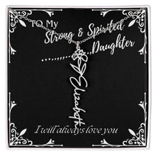 ShineOn Fulfillment Jewelry To My Strong & Spirited Daughter Custom Name Necklace, Daughter Gift From Dad, Mom, Daughter Jewelry, With Message Card And Gift Box
