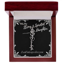 ShineOn Fulfillment Jewelry To My Strong & Spirited Daughter Custom Name Necklace, Daughter Gift From Dad, Mom, Daughter Jewelry, With Message Card And Gift Box