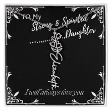 ShineOn Fulfillment Jewelry To My Strong & Spirited Daughter Custom Name Necklace, Daughter Gift From Dad, Mom, Daughter Jewelry, With Message Card And Gift Box
