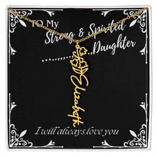 ShineOn Fulfillment Jewelry 18k Yellow Gold Finish / Standard Box / May To My Strong & Spirited Daughter Custom Name Necklace, Daughter Gift From Dad, Mom, Daughter Jewelry, With Message Card And Gift Box