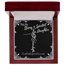 ShineOn Fulfillment Jewelry To My Strong & Spirited Daughter Custom Name Necklace, Daughter Gift From Dad, Mom, Daughter Jewelry, With Message Card And Gift Box