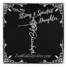 ShineOn Fulfillment Jewelry To My Strong & Spirited Daughter Custom Name Necklace, Daughter Gift From Dad, Mom, Daughter Jewelry, With Message Card And Gift Box