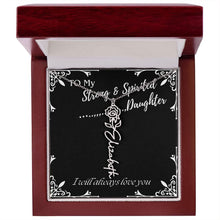 ShineOn Fulfillment Jewelry To My Strong & Spirited Daughter Custom Name Necklace, Daughter Gift From Dad, Mom, Daughter Jewelry, With Message Card And Gift Box