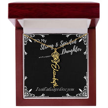 ShineOn Fulfillment Jewelry 18k Yellow Gold Finish / Luxury Box / June To My Strong & Spirited Daughter Custom Name Necklace, Daughter Gift From Dad, Mom, Daughter Jewelry, With Message Card And Gift Box