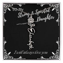 ShineOn Fulfillment Jewelry To My Strong & Spirited Daughter Custom Name Necklace, Daughter Gift From Dad, Mom, Daughter Jewelry, With Message Card And Gift Box