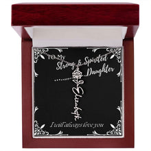 ShineOn Fulfillment Jewelry To My Strong & Spirited Daughter Custom Name Necklace, Daughter Gift From Dad, Mom, Daughter Jewelry, With Message Card And Gift Box