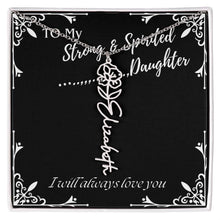 ShineOn Fulfillment Jewelry To My Strong & Spirited Daughter Custom Name Necklace, Daughter Gift From Dad, Mom, Daughter Jewelry, With Message Card And Gift Box