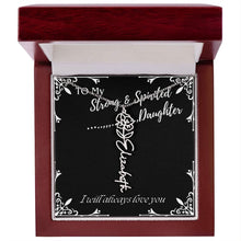 ShineOn Fulfillment Jewelry To My Strong & Spirited Daughter Custom Name Necklace, Daughter Gift From Dad, Mom, Daughter Jewelry, With Message Card And Gift Box
