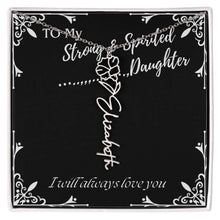 ShineOn Fulfillment Jewelry To My Strong & Spirited Daughter Custom Name Necklace, Daughter Gift From Dad, Mom, Daughter Jewelry, With Message Card And Gift Box