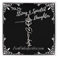 ShineOn Fulfillment Jewelry To My Strong & Spirited Daughter Custom Name Necklace, Daughter Gift From Dad, Mom, Daughter Jewelry, With Message Card And Gift Box