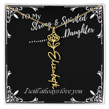 ShineOn Fulfillment Jewelry 18k Yellow Gold Finish / Standard Box / November To My Strong & Spirited Daughter Custom Name Necklace, Daughter Gift From Dad, Mom, Daughter Jewelry, With Message Card And Gift Box