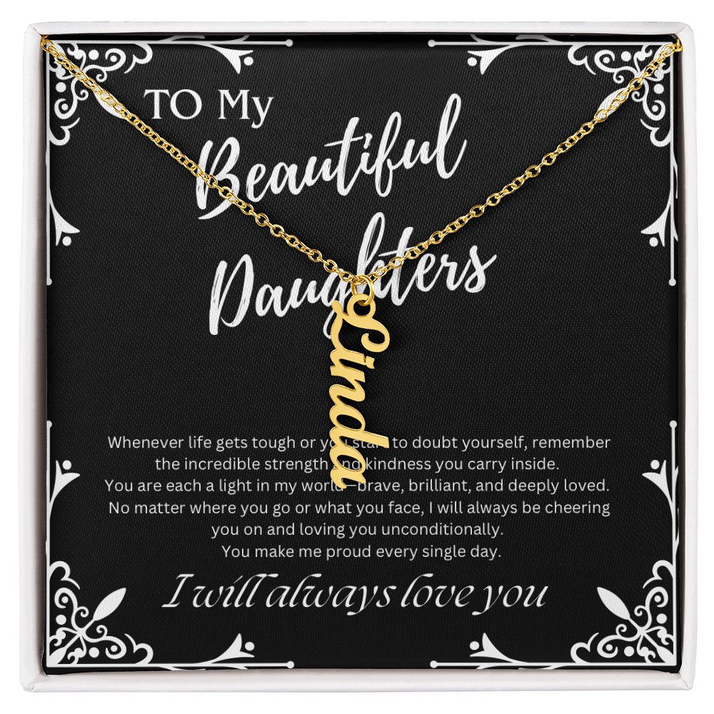 To My Beautiful Daughters Custom Name Necklace