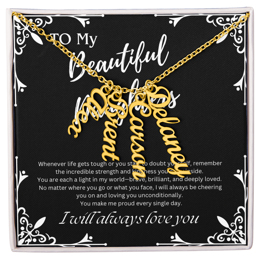 To My Beautiful Daughters Custom Name Necklace