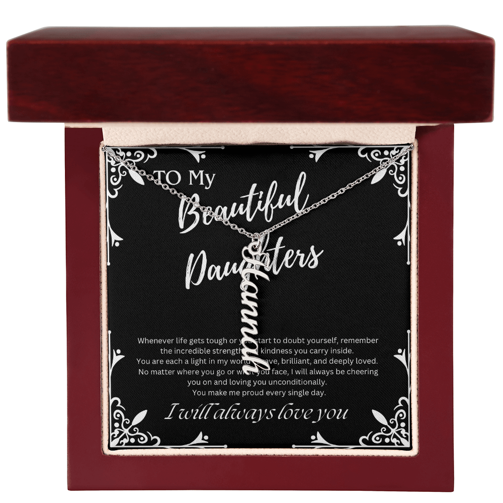 To My Beautiful Daughters Custom Name Necklace